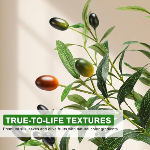 6FT Artificial Olive Tree with Warm Lights and Planter