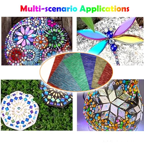 12x12 Inch Stained Glass Panels - 6 Clear Textured Sheets for Crafts