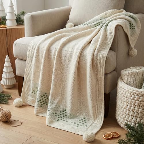 Xmas Tree Christmas Throw Blanket 50x60 Soft Knit Holiday Couch Blanket