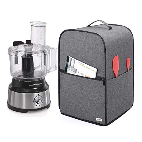 Food Processor Dust Cover - Water-Resistant Nylon with Storage Pockets