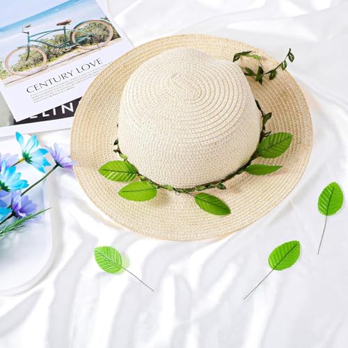 Veloshine 10Pcs Artificial Leaves with Bendable Stems for DIY Wreaths & Decor
