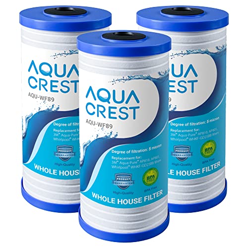 Whole House Water Filter Cartridge 10" x 4.5", 5 Micron Sediment (3 Pack)