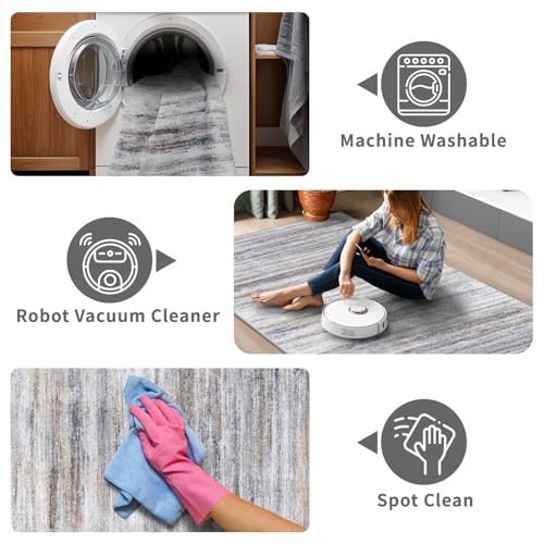 Washable Kitchen Runner Rug, Non-Slip Soft Low-Pile Carpet 2x6