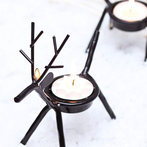 BestAlice Reindeer Tealight Holders - Metal Christmas Candle Holders for Holiday Decor | 2 Pack