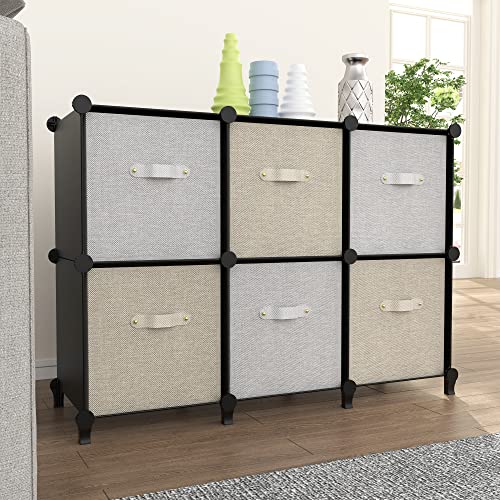 6-Cube Storage Organizer Modular Stackable Closet Cubby Shelf Unit