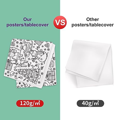 OHOME Christmas Giant Coloring Poster & Tablecloth - Kids Crafts & Activities 30x72 Inches