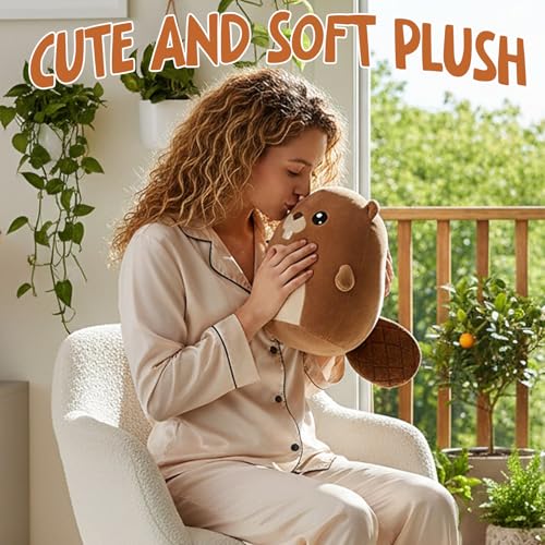 9.8-Inch Beaver Plush Toy – Decorative Stuffed Animal Tabletop Ornament
