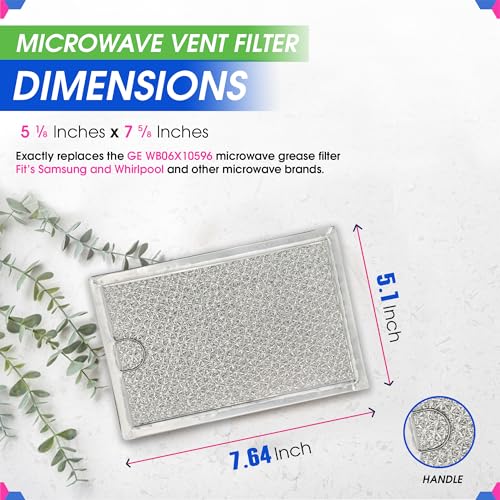 Aluminum Mesh Microwave Grease Filter Screen (7.6 x 5.1 In) - 2-Pack