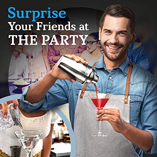 Highball & Chaser Gunmetal Cocktail Shaker Set with Bar Tools & Recipe E-Book