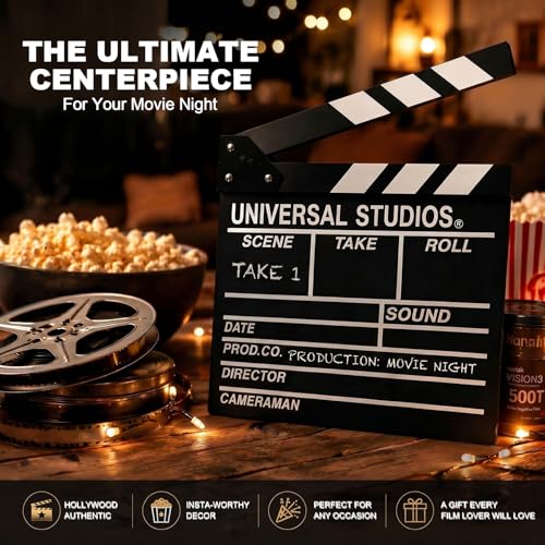 Wooden Film Director Clapper Board - 12x11 Inch Movie Scene Slate