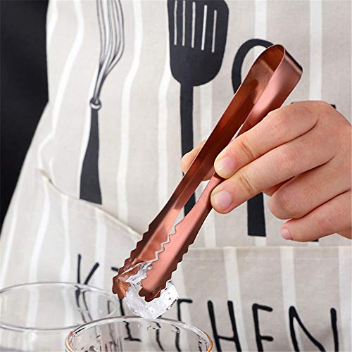MAKABAKA Rose Gold Stainless Steel Ice Tongs & Scoop Set - Durable Food-Grade Kitchen Utensils for Bar & Party Use