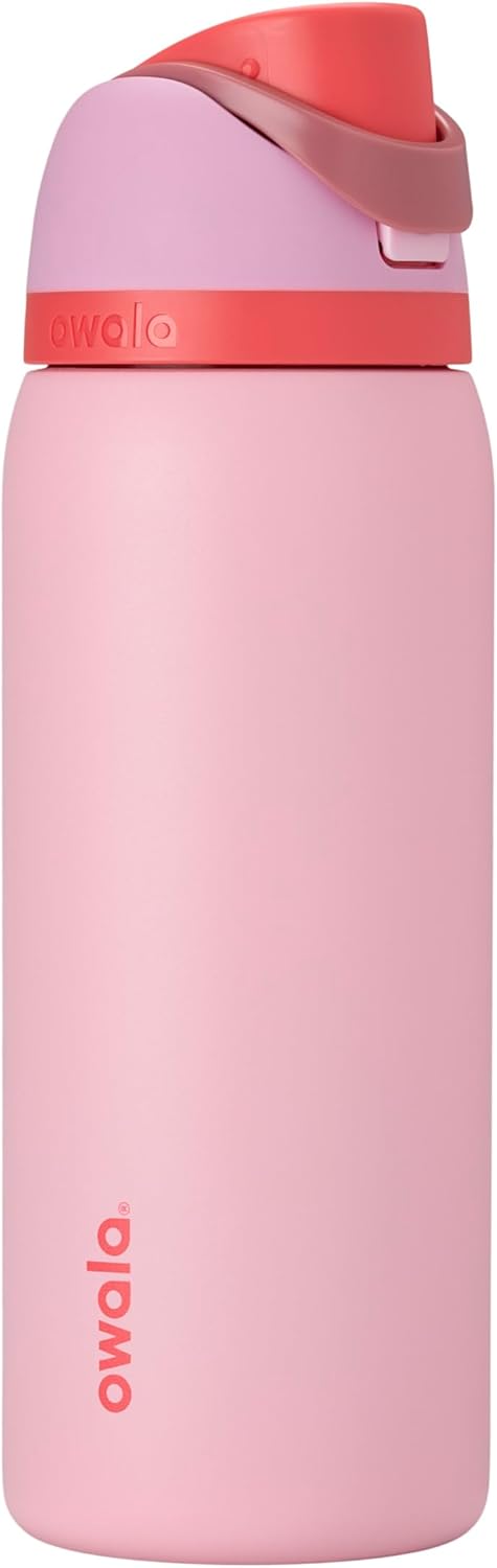 Owala FreeSip 32 oz Insulated Stainless Steel Water Bottle - BPA-Free, Pink, Perfect for Sports & Travel