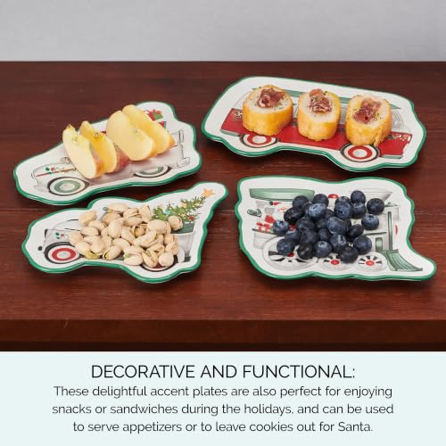 Pfaltzgraff Winterberry Holiday Set of 4 Decorative Appetizer Plates
