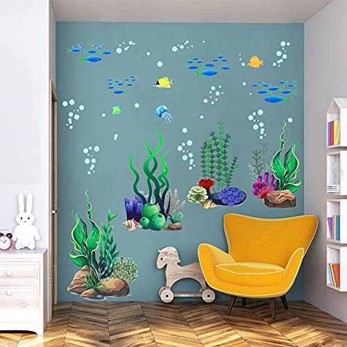 Underwater Ocean Wall Decals - 95 Piece Coral Reef & Sea Life Sticker Set