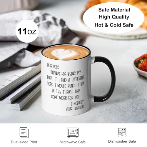 Maustic Two Tone Boss Gifts Mug - 11oz Funny Bosses Day Coffee Cup for Men Women