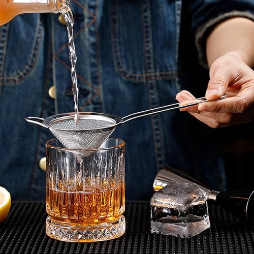 LINALL 2 Pack 3.5-Inch Stainless Steel Fine Mesh Cocktail Strainers for Bar and Bartender