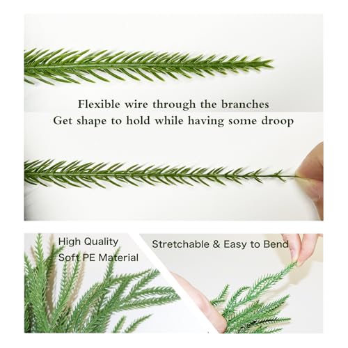 6FT 2PCS Norfolk Pine Garland Real Touch Christmas Decor - Senjie