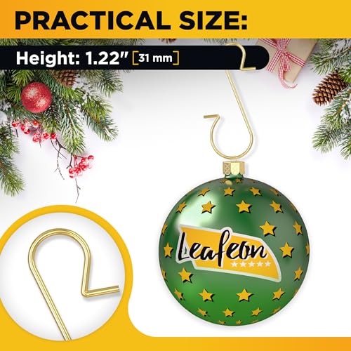 Christmas Ornament Hooks - Gold S-Shaped Metal Hangers for Tree Decoration - 120 Pack