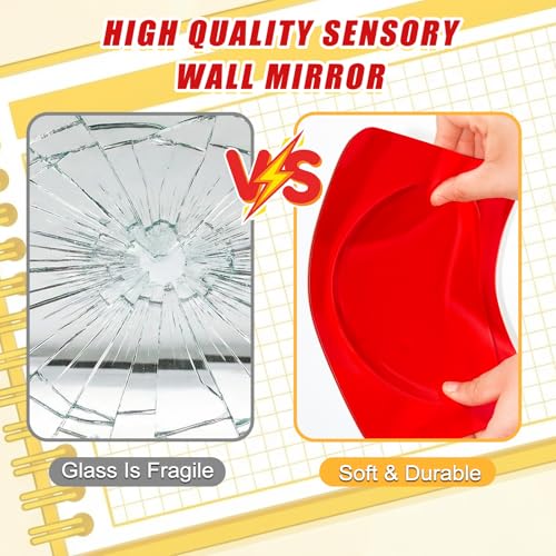 3-Piece Sensory Bubble Wall Mirror Set - 10x10 Inch Shatterproof Acrylic