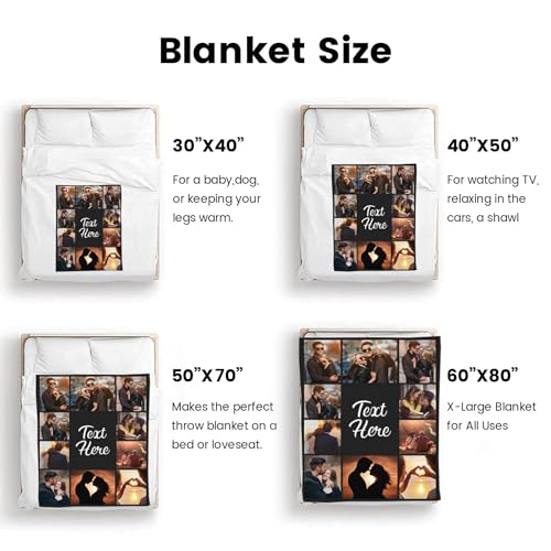 Personalized Photo Blanket - Custom Soft Flannel Throw with Picture & Text
