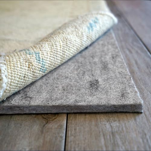 8'x10' Non-Slip Rug Pad, 1/4" Thick Felt and Natural Rubber Cushion
