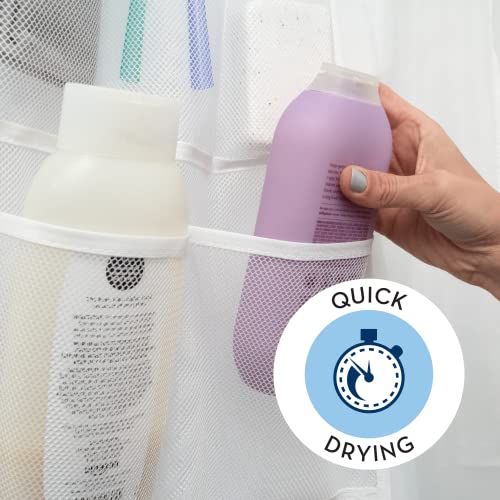 Hanging Mesh Shower Caddy Organizer - 2 Pack, 14" x 30", White