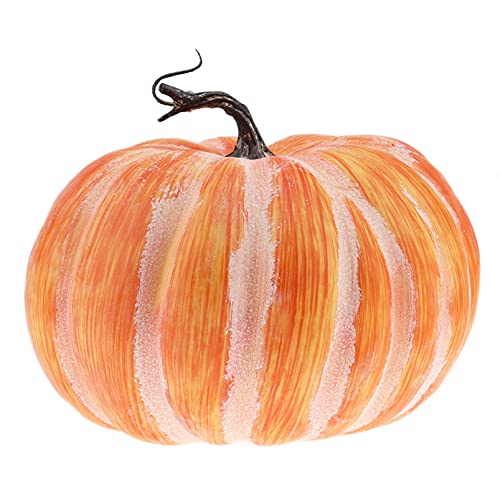8.4-Inch Large Faux Yellow Pumpkin Artificial Harvest Fall Decoration