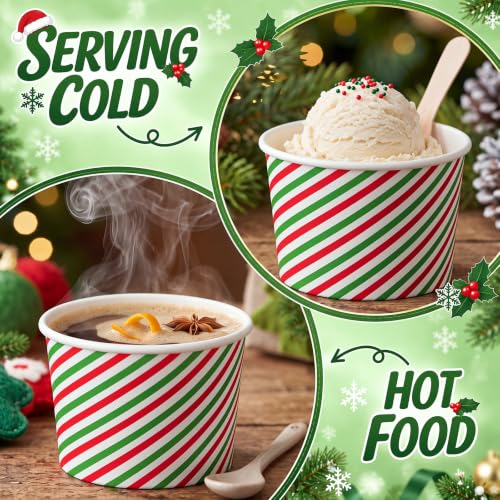 Chengu 60 Pcs 9 oz Christmas Snack Cups Red & Green - 6 Designs
