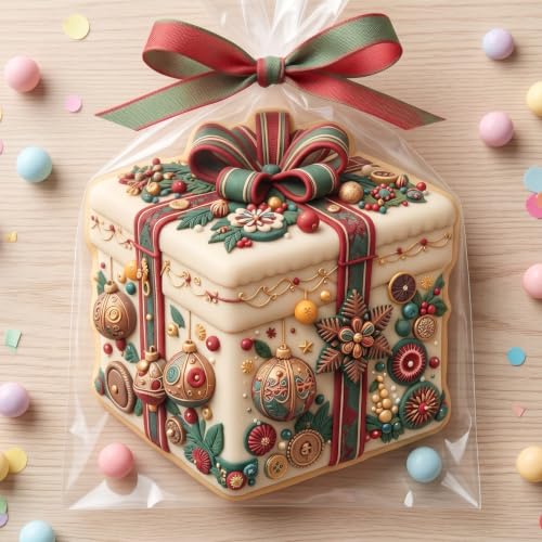 Christmas Gift Box Silicone Fondant Mold - Present Box 3D, Style O