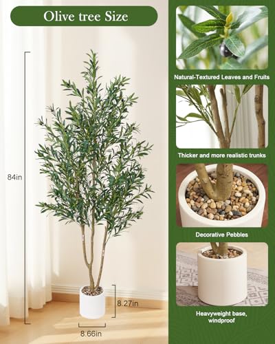 6FT Faux Olive Tree with Pot - Realistic Indoor Decoration
