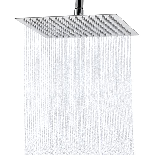 10-Inch High-Pressure Rain Shower Head, Stainless Steel Square Showerhead