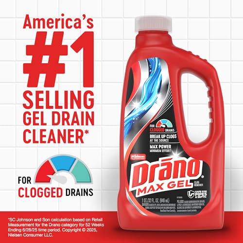 Drano Max Gel Drain Clog Remover and Cleaner, 32 Oz