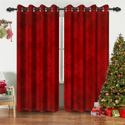 Red 42x84 Inch Blackout Curtains 2 Panels for Bedroom Living Room Thermal Insulated