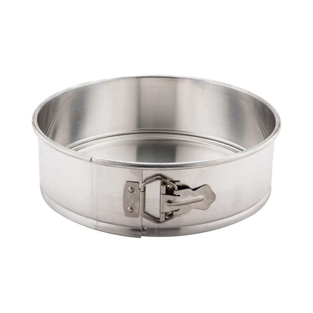 Restaurantware Met Lux 9 Inch Round Cake Pan 1 Springform Springform Pan - Removable Bottom Release Latch Silver Aluminum Cheesecake Pan For Baking Desserts