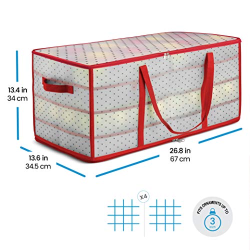 Christmas Ornament Storage Box Holds 128 Ornaments Red