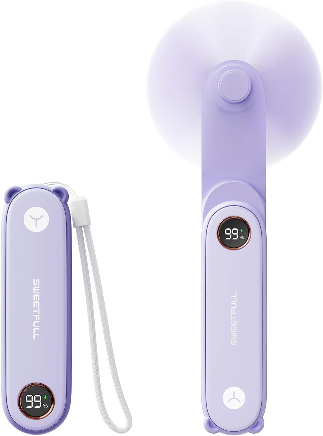 Sweetfull Portable Handheld Mini Fan - 3-in-1 USB Rechargeable Fan & Flashlight for Travel | Cute & Compact Design
