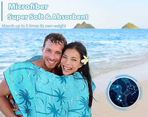 Oversized Microfiber Beach Towel - 2 Pack Sand-Free Quick-Dry Travel Towels
