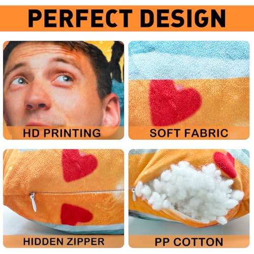 Custom Photo Pillow - Personalized Picture Throw Pillow for Gifts