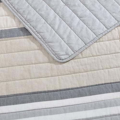 Reversible King Quilt Set - 100% Cotton Bedding with Shams
