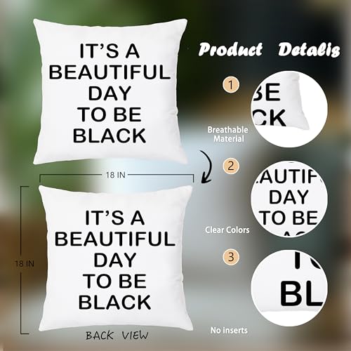 To Be Black -1 Quote Pillow Cover 18x18, Modern Home Decor for Couch Bed
