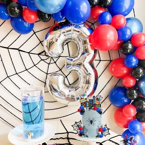 38-Piece Superhero Spider Cake Topper Set with Decorative Balls and Web