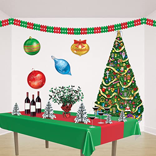 Beistle Red & Green Tissue Paper Hanging Garland Christmas Party