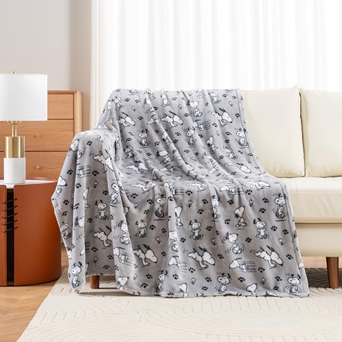 Berkshire Blanket Peanuts Snoopy VelvetLoft Plush Throw Blanket, 55" x 70"