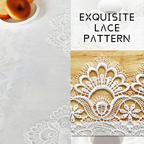 BrekSdat 33x33 inch Lace Tablecloth - Off White, Square, 100% Polyester