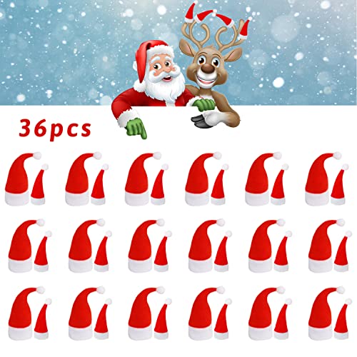 FOIMAS 36 Pack Mini Santa Hats for Wine Bottles & Party Decor