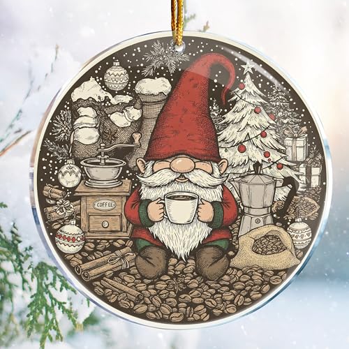 Family Gnome Christmas Ornament - Funny Gag Gifts for Women & Men - Acrylic Holiday Decor