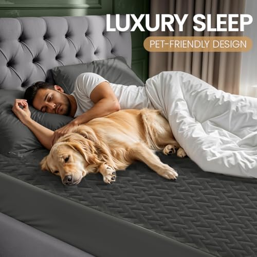 Utopia Bedding Waterproof Queen Mattress Protector - Fits 17" Deep, Gray