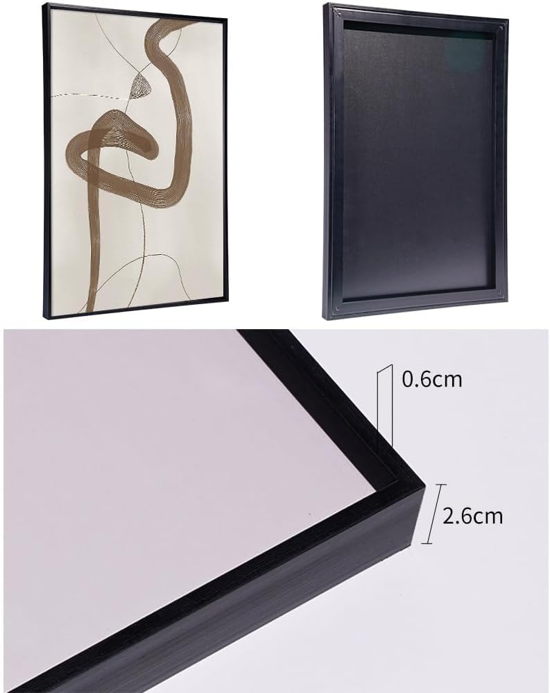Skiennix Framed Canvas Wall Art Set - Abstract Paint Strokes in Black, White & Grey | 24"x32" | Modern Minimalist Decor for Living Room & Office