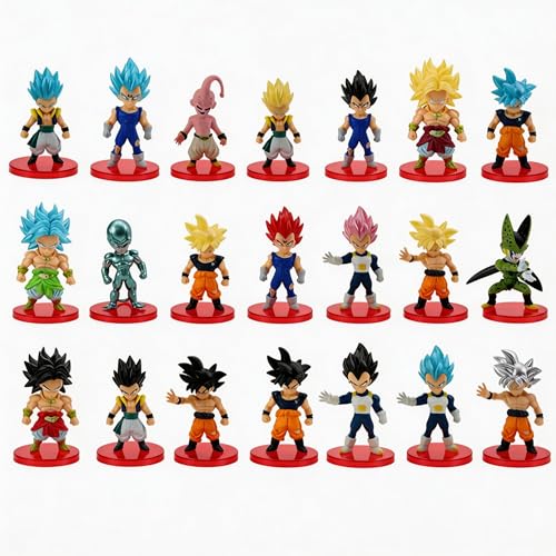21Pcs Anime Figure Set - Cute Cartoon Figurines for Cake Topper, Table Decor & Gift
