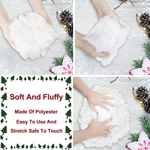 Fake Snow Decorations for Christmas, 75 sqft Fiber Artificial Snow Cotton for Holiday Decor